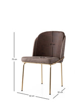 Set 4 scaune Dore - 127 V4, Auriu - Maro, 62x52x75 cm