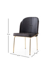 Set 4 scaune Dore - 128 V4, Auriu - Maro, 62x52x75 cm
