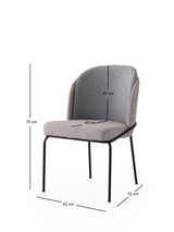 Set 4 scaune Dore - 175 V4, Auriu - Gri, 62x52x75 cm