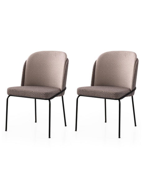 Set 2 scaune Dore - 180 V2, Auriu - Maro deschis, 62x52x75 cm