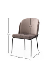 Set 2 scaune Dore - 180 V2, Auriu - Maro deschis, 62x52x75 cm