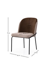 Set 2 scaune Dore - 193 V2, Auriu - Crem - Maro, 62x52x75 cm