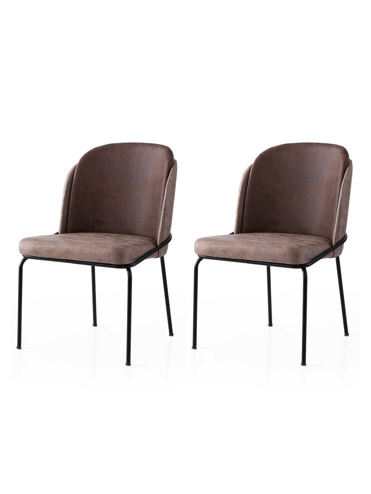 Set 2 scaune Dore - 194 V2, Auriu - Maro, 62x52x75 cm