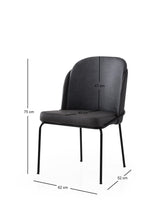 Set 2 scaune Dore - 195 V2, Auriu - Negru, 62x52x75 cm