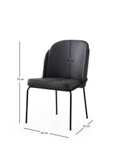 Set 4 scaune Dore - 195 V4, Auriu - Negru, 62x52x75 cm