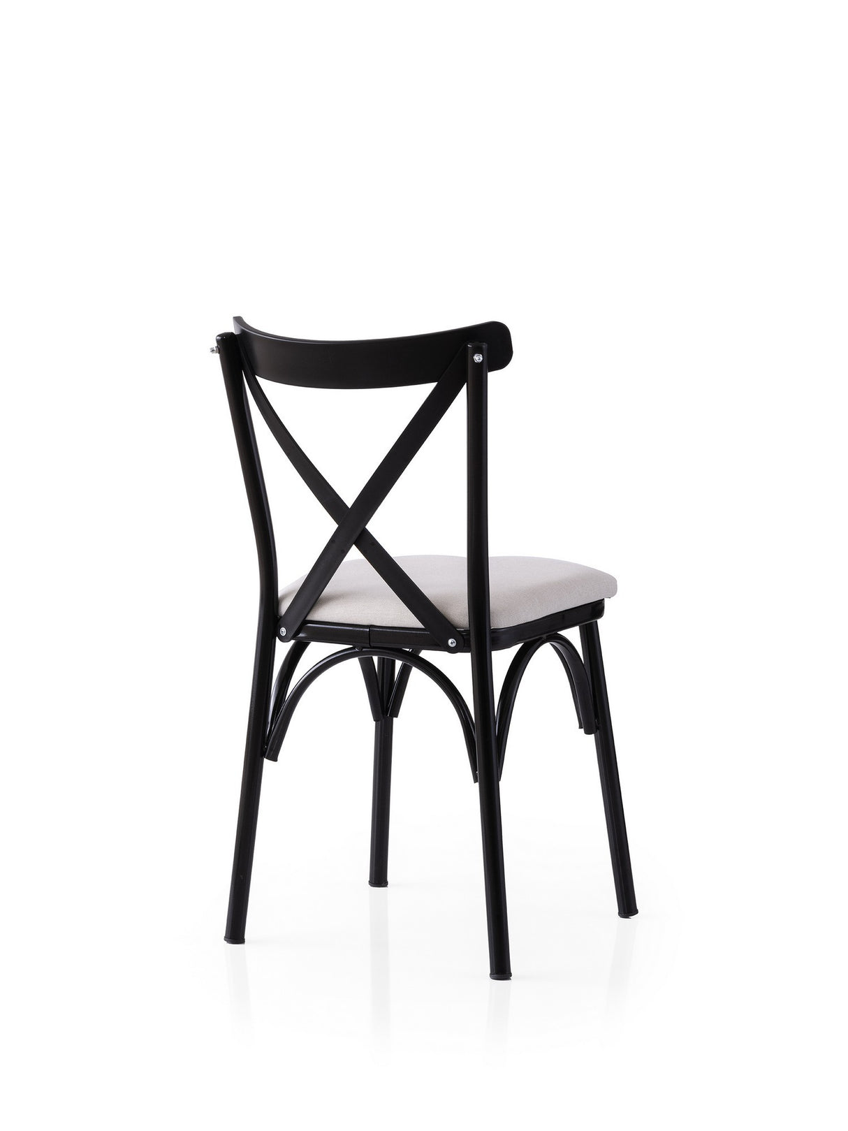 Set 2 scaune Ekol - 286 V2, Negru - Alb, 42x40x81 cm
