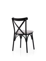 Set 2 scaune Ekol - 286 V2, Negru - Alb, 42x40x81 cm