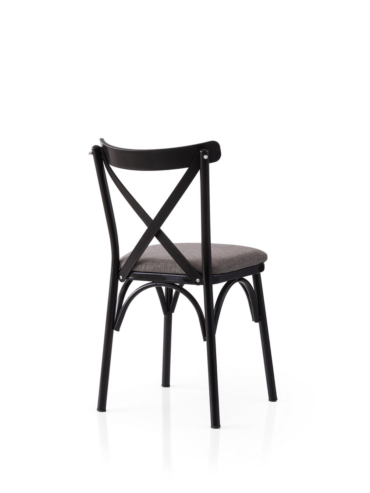 Set 2 scaune Ekol - 291 V2, Negru - Gri, 42x40x81 cm