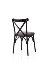 Set 2 scaune Ekol - 291 V2, Negru - Gri, 42x40x81 cm