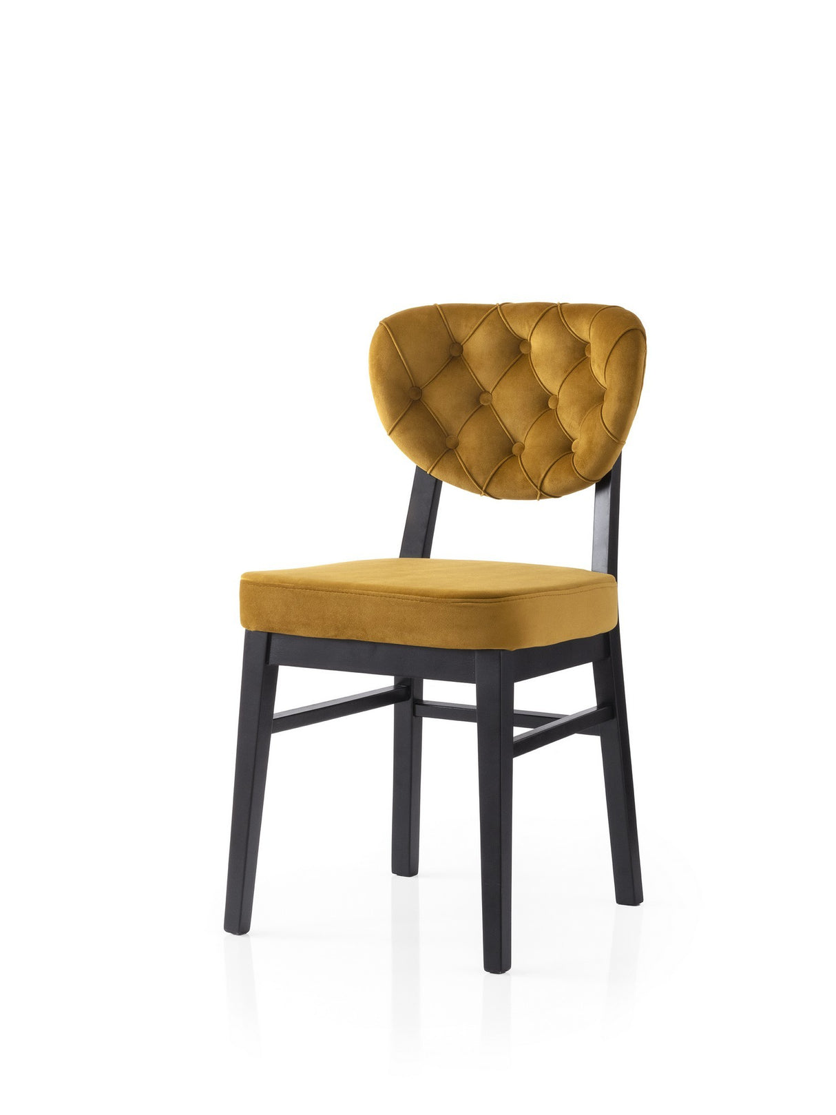 Set 2 scaune Elma - 777 V2, Negru - Muștar, 47x52x88 cm