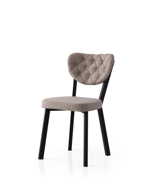 Set 2 scaune Enzo - 808 V2, Negru - Gri, 46x54x86 cm