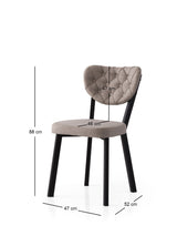 Set 2 scaune Enzo - 808 V2, Negru - Gri, 46x54x86 cm