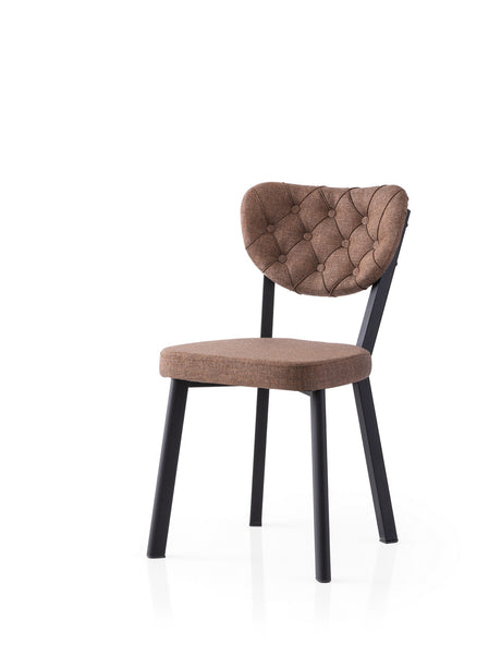 Set 2 scaune Enzo - 815 V2, Negru - Maro, 46x54x86 cm