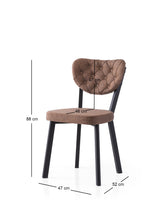 Set 2 scaune Enzo - 815 V2, Negru - Maro, 46x54x86 cm