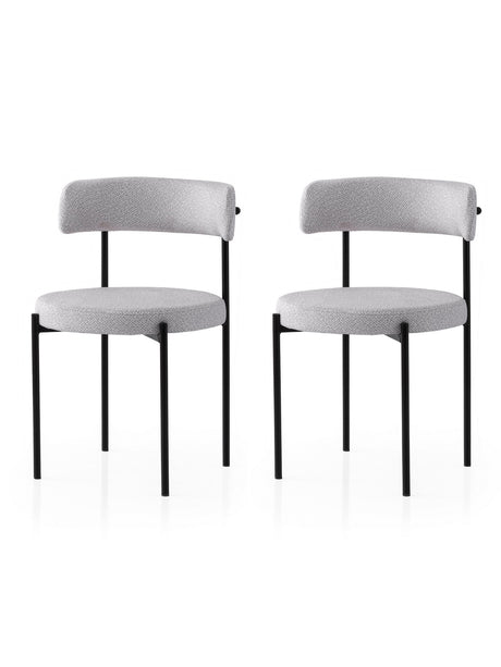 Set 2 scaune Gını - 4001 V2, Negru - Gri, 49x51x76 cm