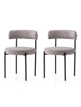 Set 2 scaune Gını - 4006 V2, Negru - Gri, 49x51x76 cm