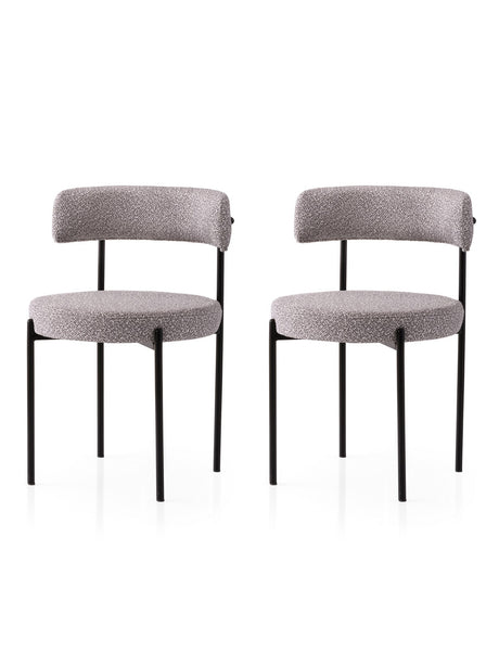 Set 2 scaune Gını - 4006 V2, Negru - Gri, 49x51x76 cm