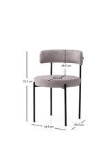 Set 2 scaune Gını - 4006 V2, Negru - Gri, 49x51x76 cm
