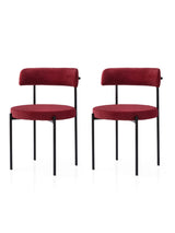 Set 2 scaune Gını - 4009 V2, Negru - Roșu, 49x51x76 cm