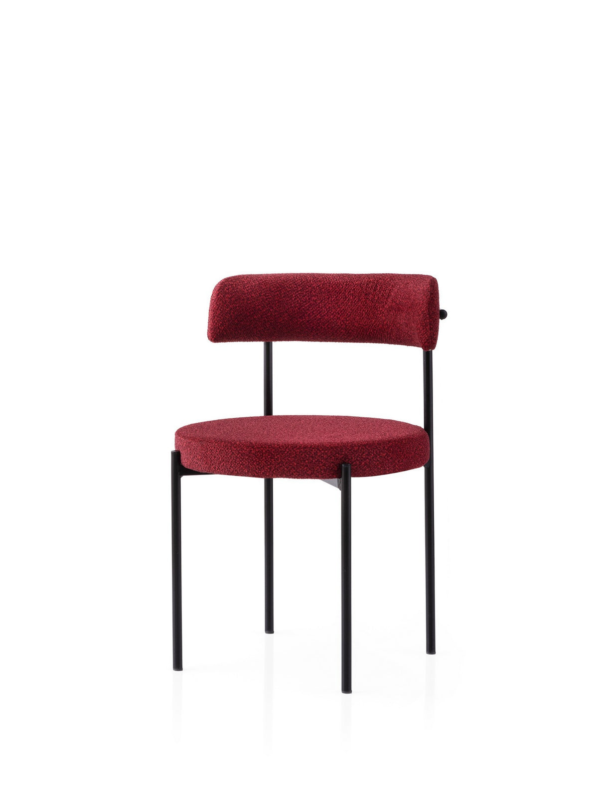 Set 2 scaune Gını - 4009 V2, Negru - Roșu, 49x51x76 cm