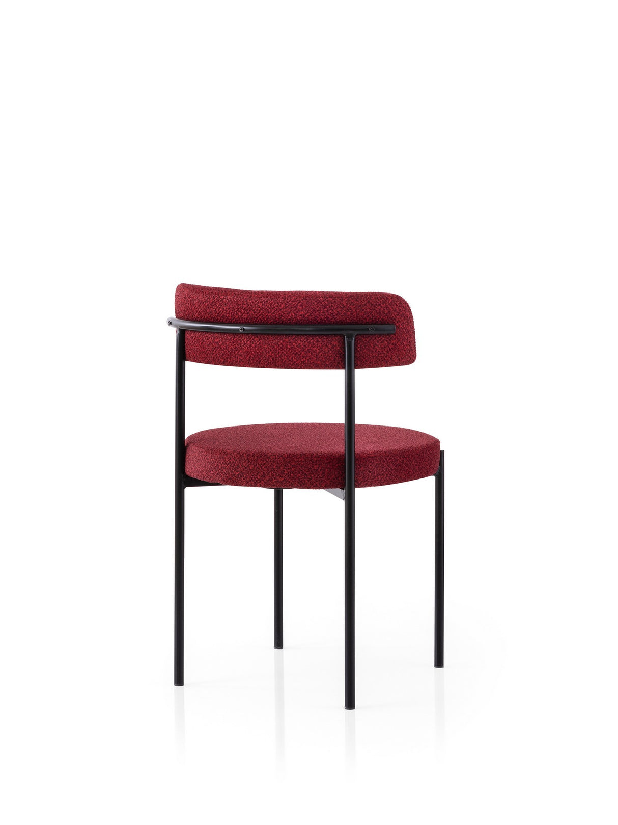 Set 2 scaune Gını - 4009 V2, Negru - Roșu, 49x51x76 cm