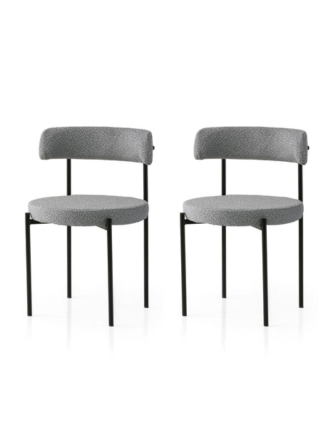 Set 2 scaune Gını - 4012 V2, Negru - Gri închis, 49x51x76 cm