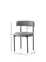 Set 2 scaune Gını - 4012 V2, Negru - Gri închis, 49x51x76 cm