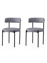 Set 2 scaune Gını - 4013 V2, Negru - Gri închis, 49x51x76 cm