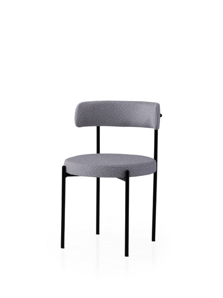Set 2 scaune Gını - 4013 V2, Negru - Gri închis, 49x51x76 cm
