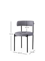 Set 2 scaune Gını - 4013 V2, Negru - Gri închis, 49x51x76 cm