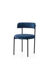 Set 2 scaune Gını - 4014 V2, Negru - Albastru închis, 49x51x76 cm