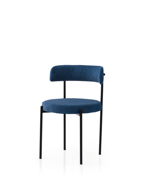 Set 2 scaune Gını - 4014 V2, Negru - Albastru închis, 49x51x76 cm