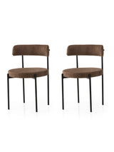 Set 2 scaune Gını - 4019 V2, Negru - Maro, 49x51x76 cm