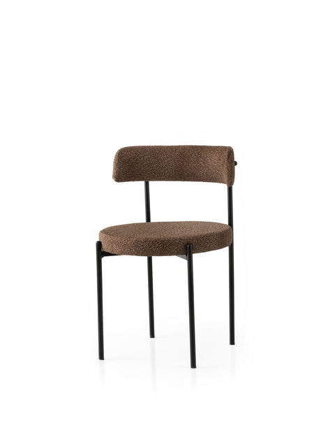 Set 2 scaune Gını - 4019 V2, Negru - Maro, 49x51x76 cm