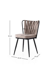 Set 2 scaune Kuşaklı - 222 V2, Negru - Mink, 43x43x82 cm