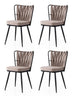 Set 4 scaune Kuşaklı - 222 V4, Negru - Mink, 43x43x82 cm, SKU 974NMB1900, imagine 1