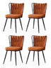 Set 4 scaune Kuşaklı - 224 V4, Negru - Portocaliu, 43x43x82 cm, SKU 974NMB1902, imagine 1