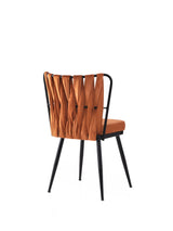 Set 4 scaune Kuşaklı - 224 V4, Negru - Portocaliu, 43x43x82 cm