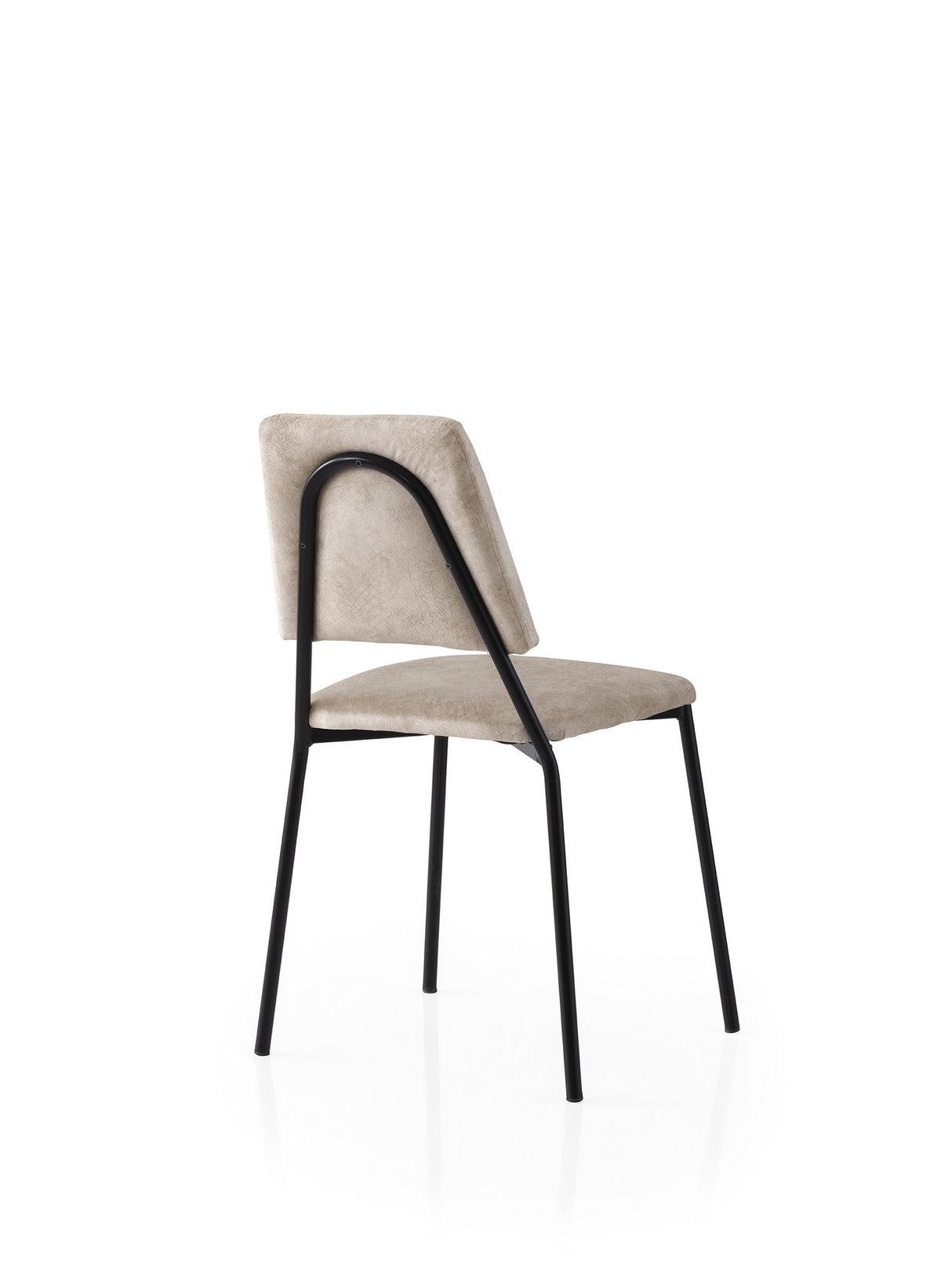 Set 2 scaune Lıma - 4551 V2, Negru - Ecru, 43x54x78 cm