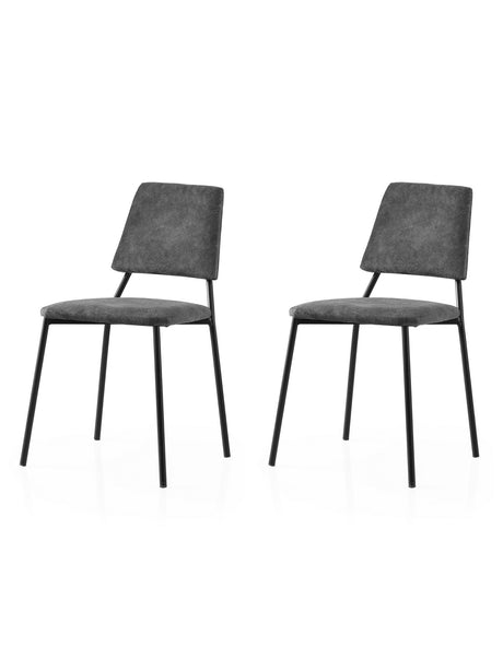 Set 2 scaune Lıma - 4554 V2, Negru - Antracit, 43x54x78 cm