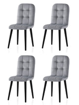 Set 4 scaune Retro - 732 V4, Negru - Gri, 41x51x88 cm