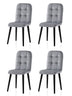 Set 4 scaune Retro - 732 V4, Negru - Gri, 41x51x88 cm, SKU 974NMB1909, imagine 1