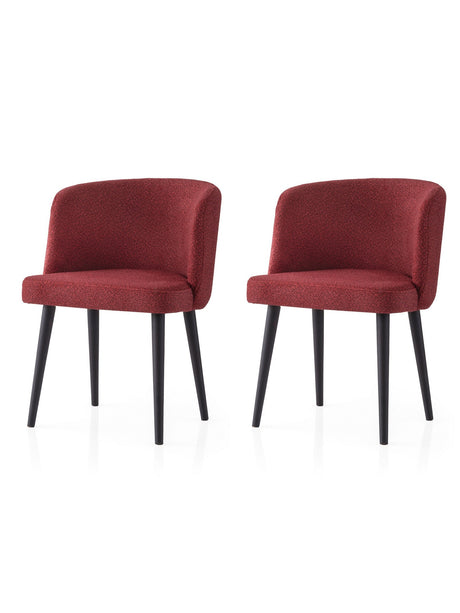 Set 2 scaune Soft - 4109 V2, Negru - Roșu, 57x57x81 cm