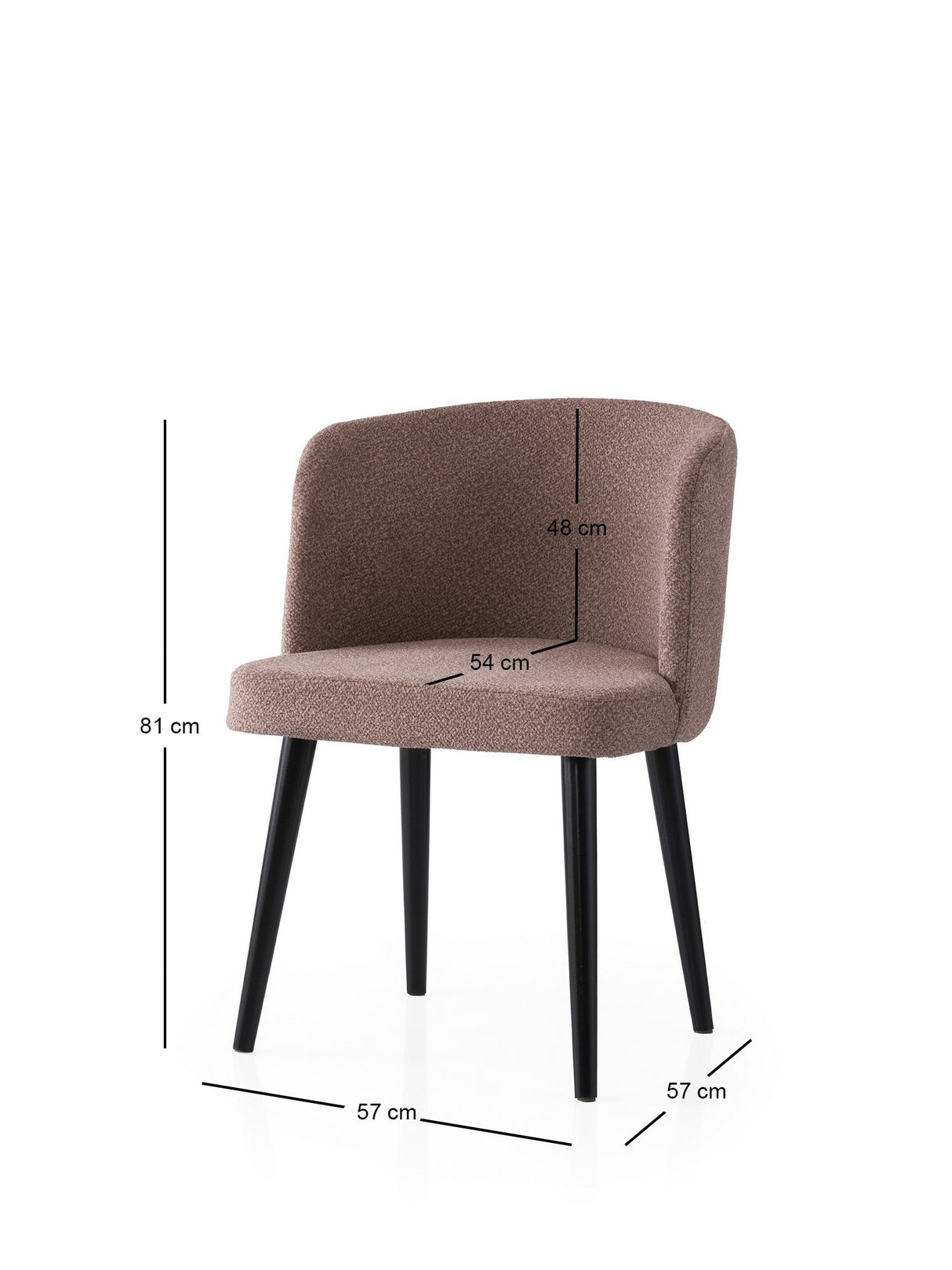 Set 2 scaune Soft - 4111 V2, Negru - Mink, 57x57x81 cm