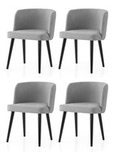 Set 4 scaune Soft - 4112 V4, Negru - Gri deschis, 57x57x81 cm
