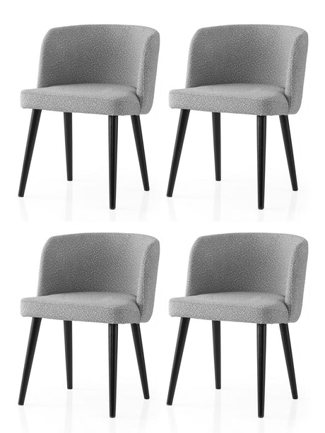 Set 4 scaune Soft - 4112 V4, Negru - Gri deschis, 57x57x81 cm