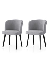 Set 2 scaune Soft - 4115 V2, Negru - Gri deschis, 57x57x81 cm
