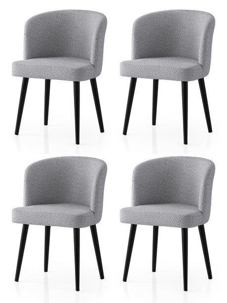 Set 4 scaune Soft - 4115 V4, Negru - Gri deschis, 57x57x81 cm