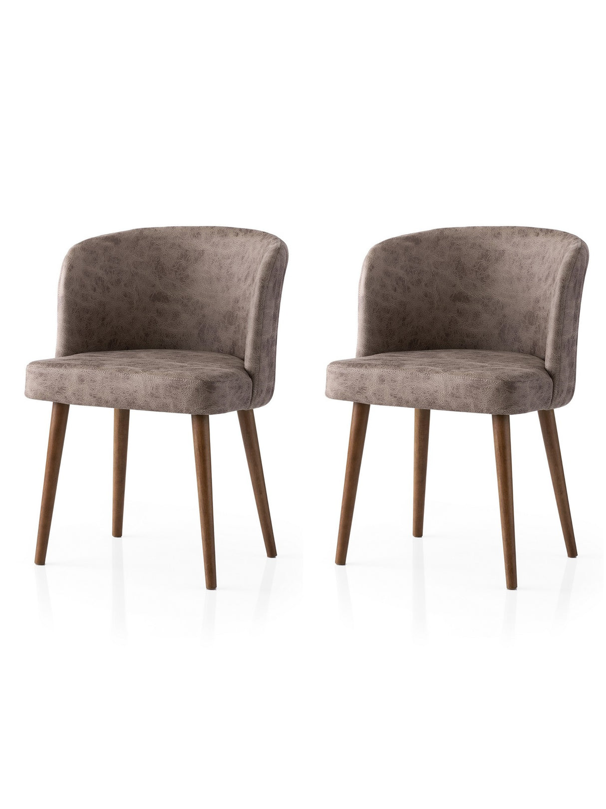Set 2 scaune Zen - 4236 V2, Nuc - Mink, 57x57x81 cm