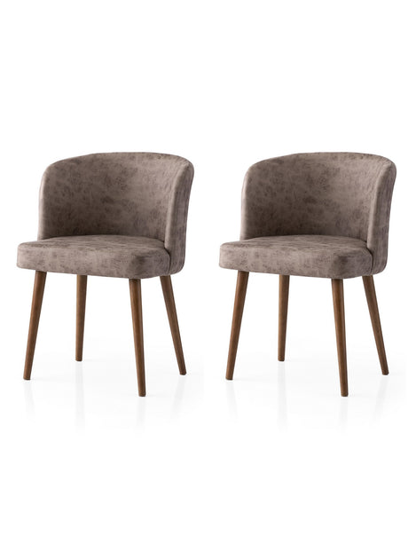 Set 2 scaune Zen - 4236 V2, Nuc - Mink, 57x57x81 cm